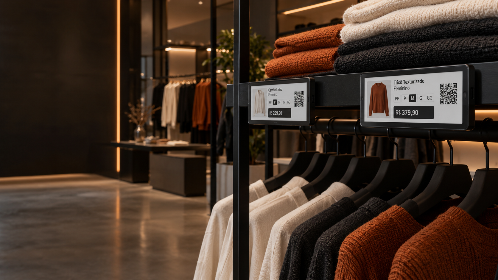 Etiquetas digitais aplicadas ao varejo de roupas